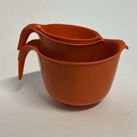Vintage Orange Mixing Bowls Set Rubbermaid nesting batter - Picture 6 of 6